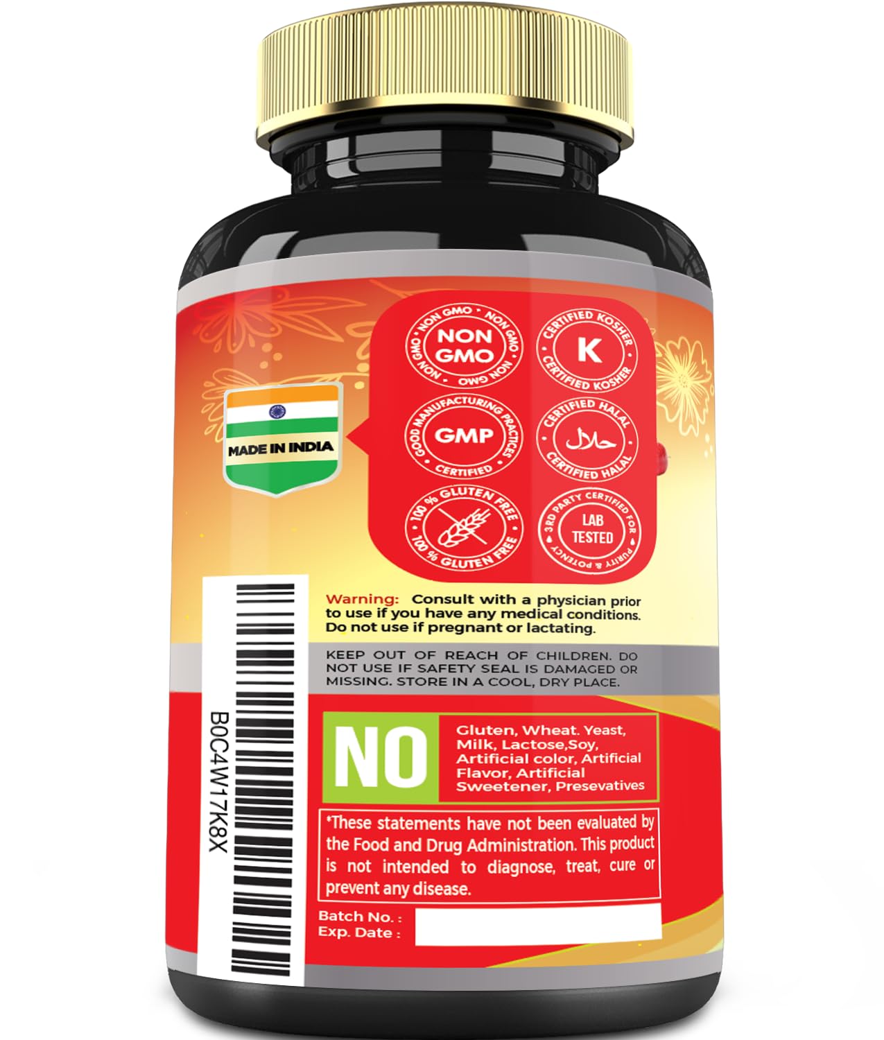 Tenmido Hawthorn Berry Supplement Extract Capsules, 120 Capsules