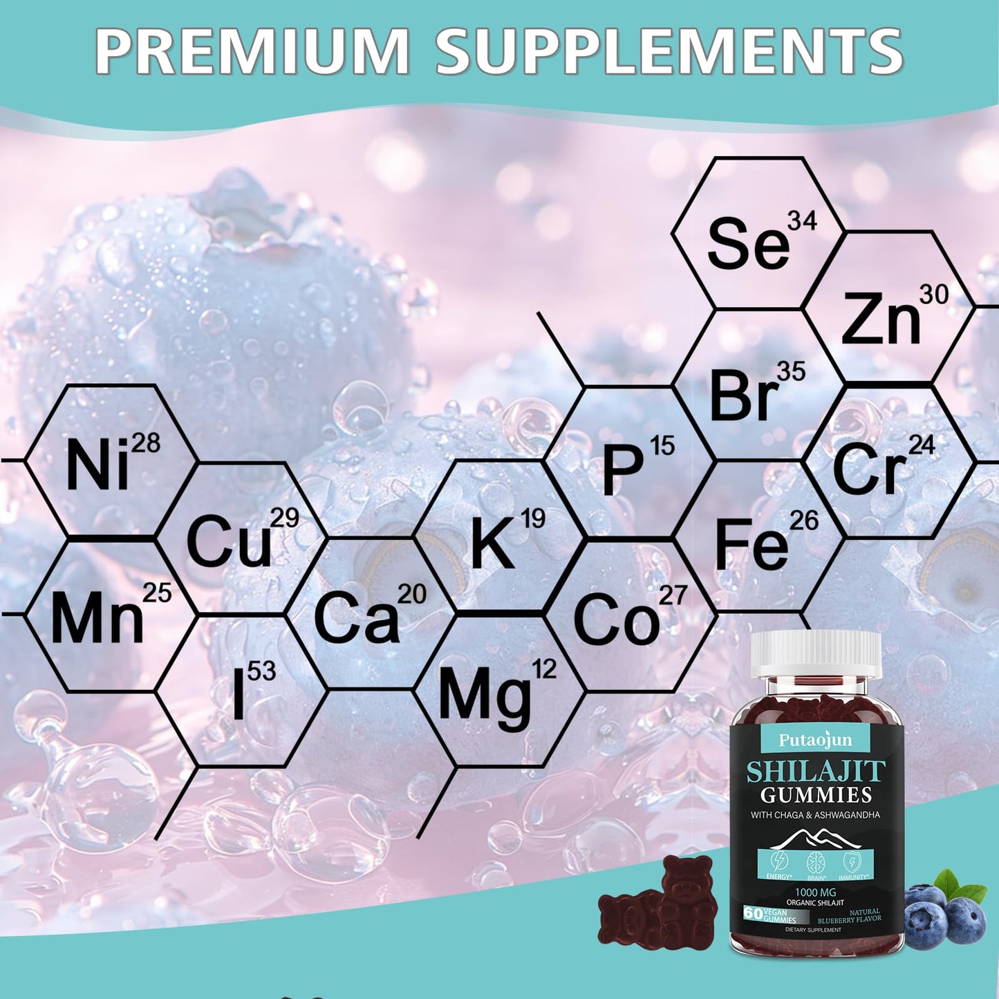 Putaojun Himalayan Gold Shilajit Gummies 60 Count