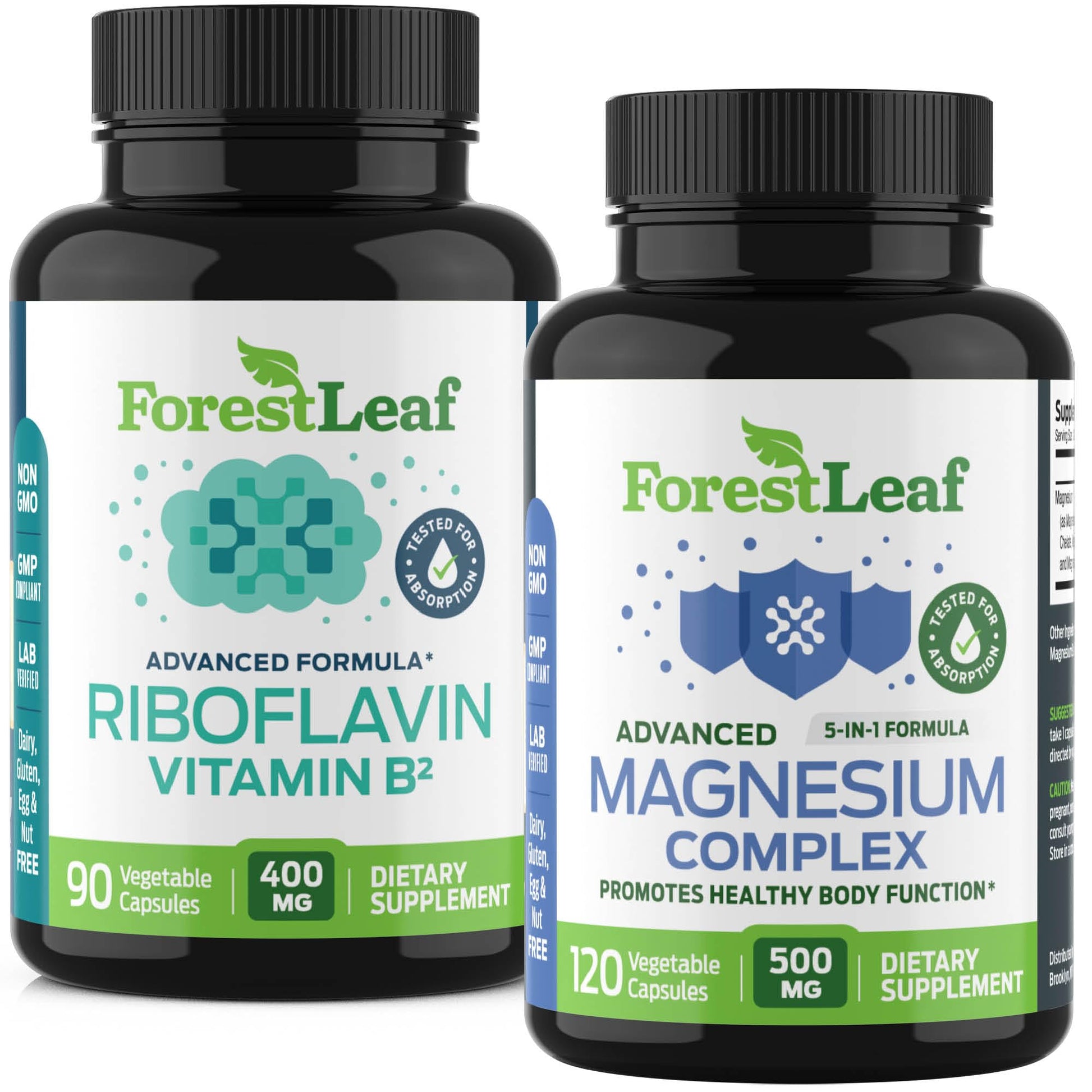 ForestLeaf Riboflavin & Magnesium Migraine Supplement Capsules, 210