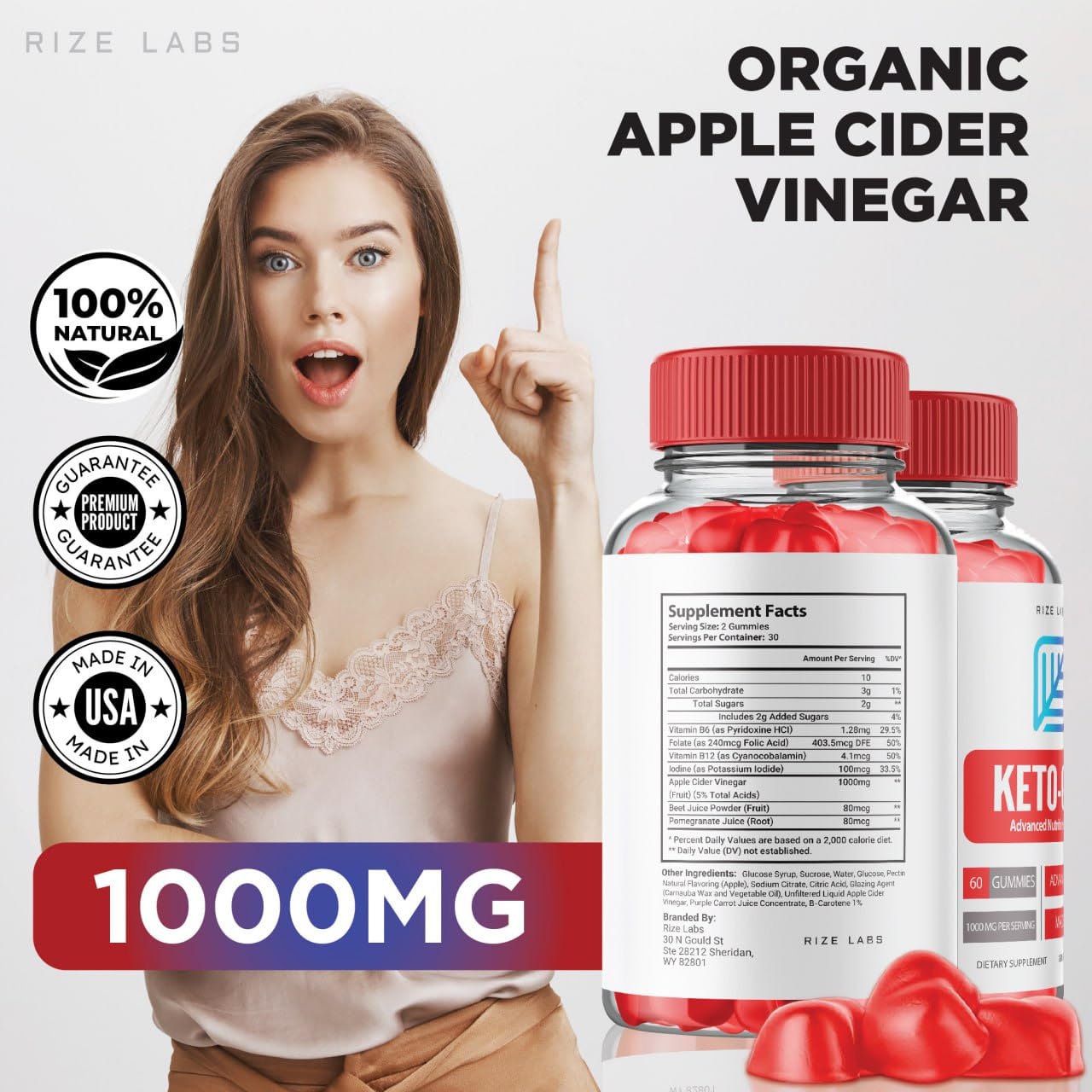 Rize Labs Keto-GMY Gummies 180 Gummies
