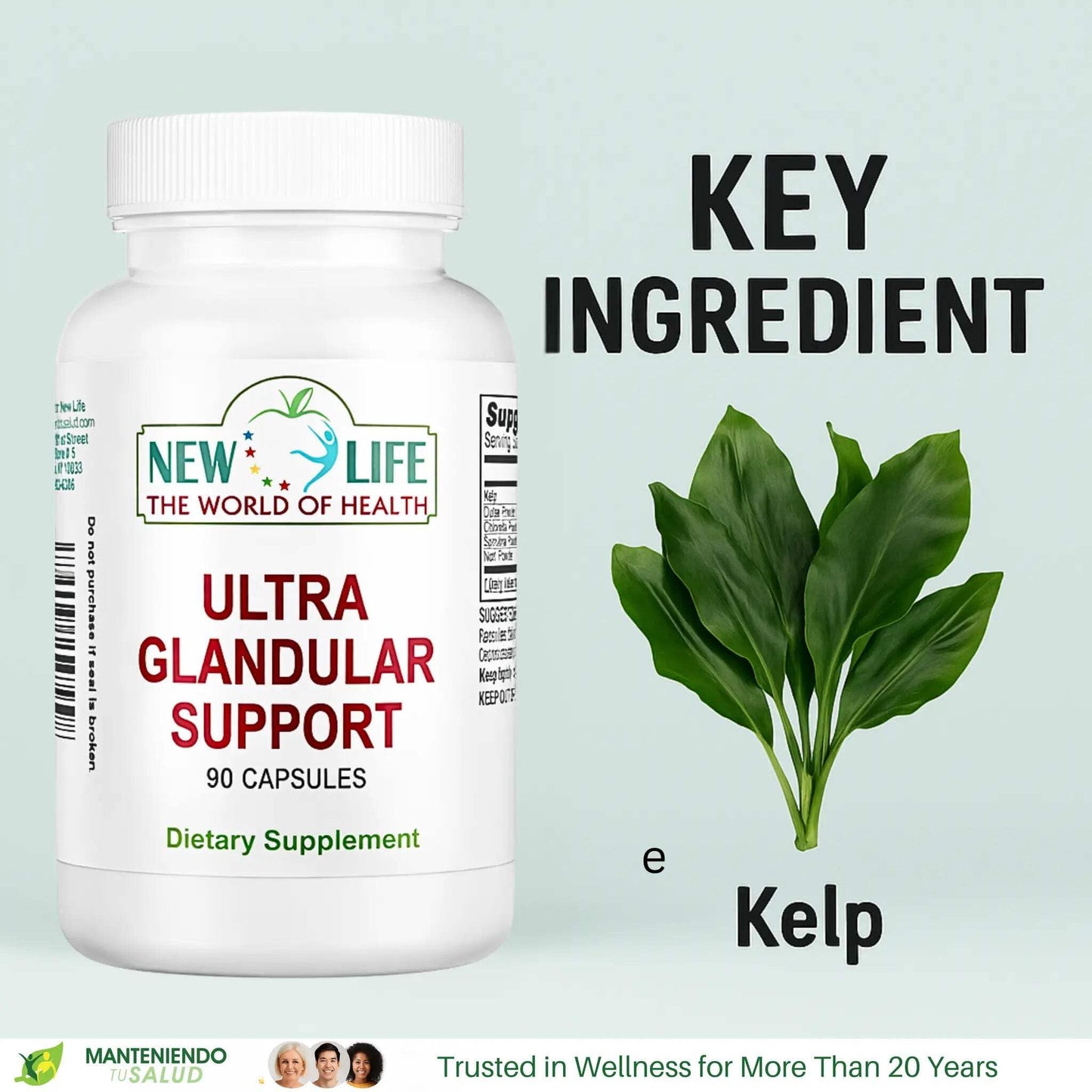 Manteniendo Tu Salud New Life Glandular Balance Support Thyroid Support 90 Capsules
