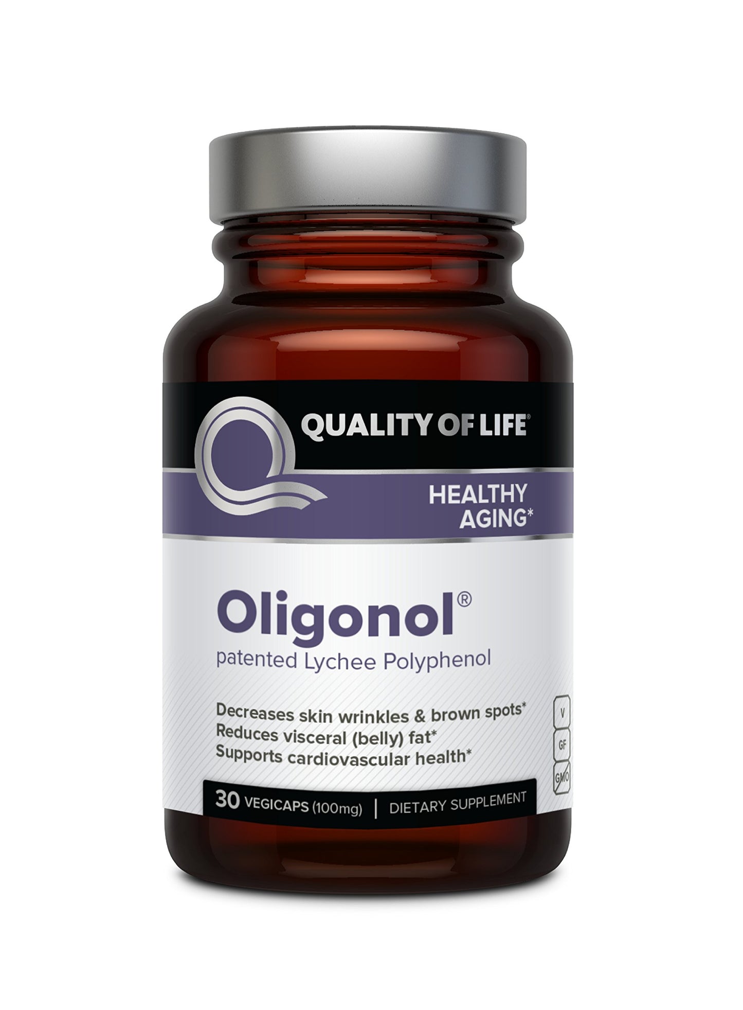 Quality of Life Kinoko Platinum AHCC 750 mg and Oligonol Lychee Extract Capsules, 90 Capsules