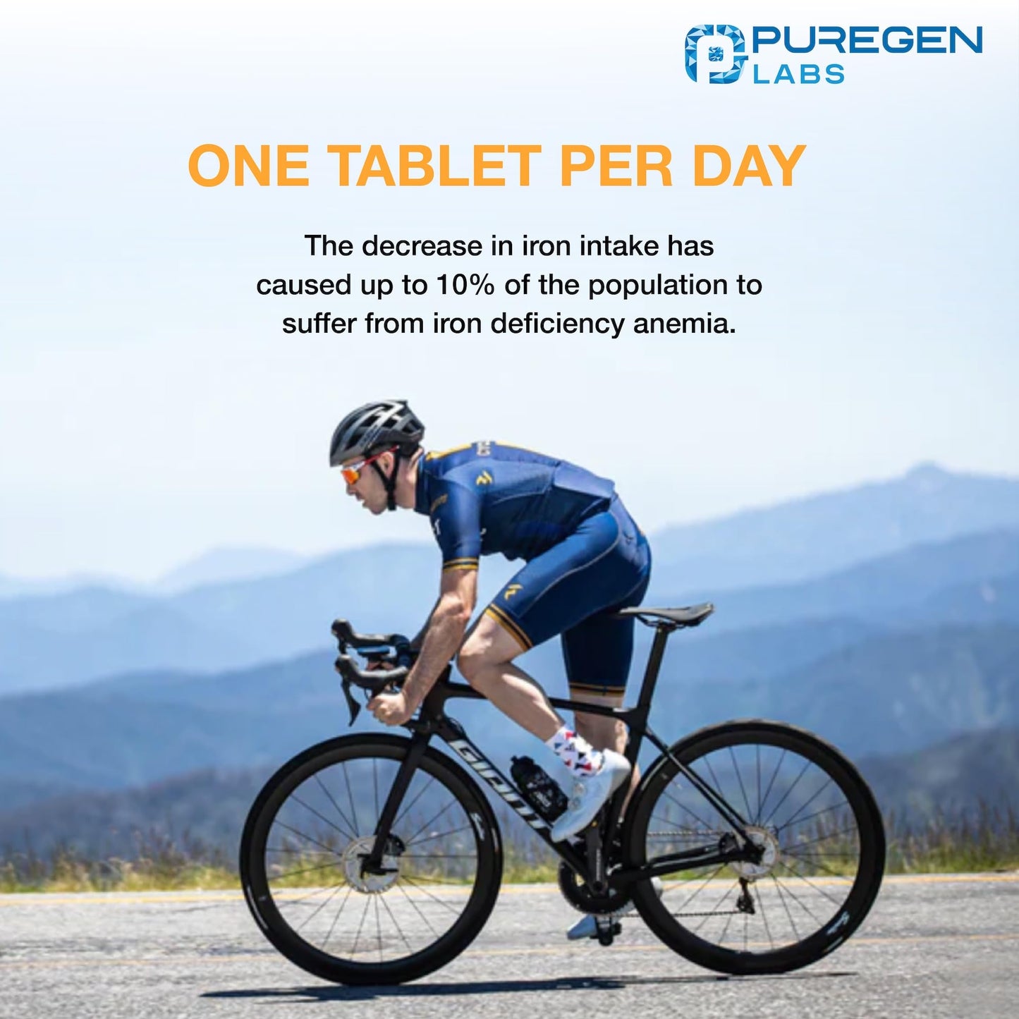 Puregen Labs Iron 65mg High Potency Iron Supplement Tablet, 400 Tablets