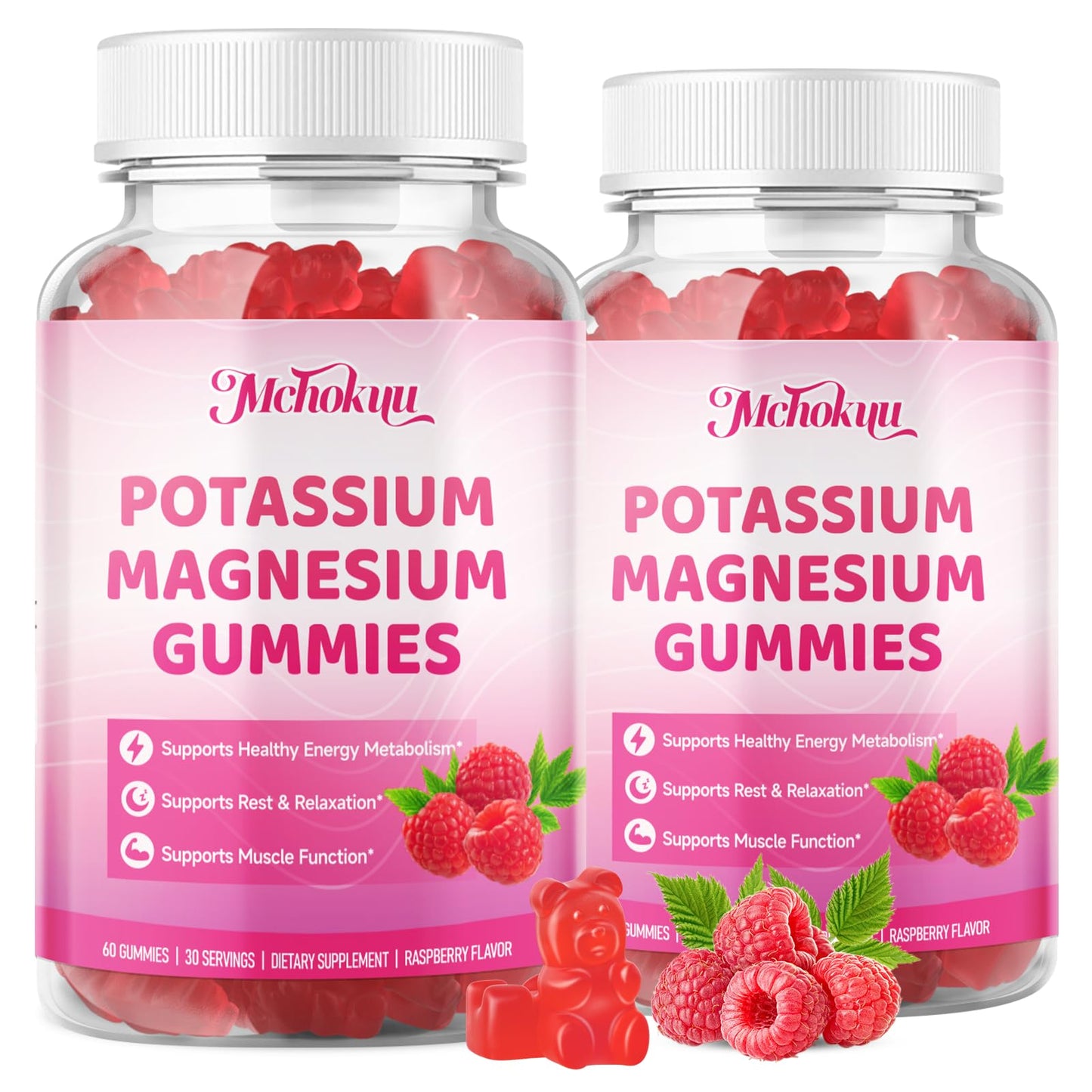 Mchokuu Potassium Magnesium Supplement Gummies 120 Count