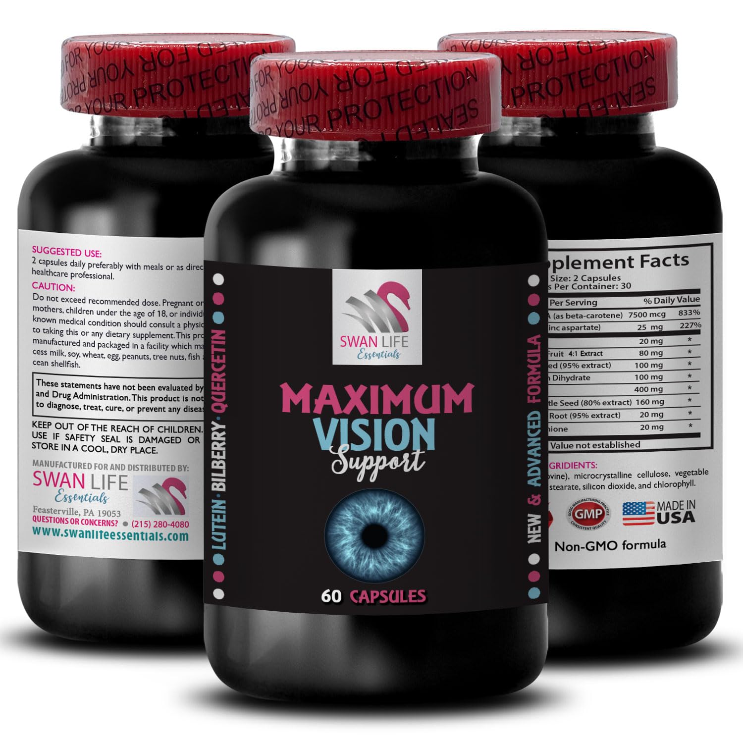 SWAN LIFE ESSENTIALS Eye Vision Supplement Capsule, 60 Capsules