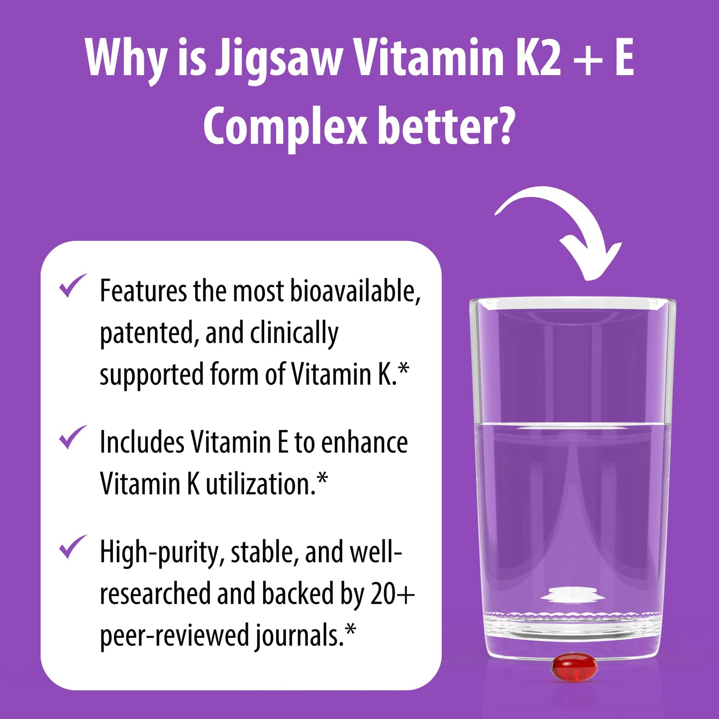 Jigsaw Health Vitamin K2 + E Complex Softgels 60 Count