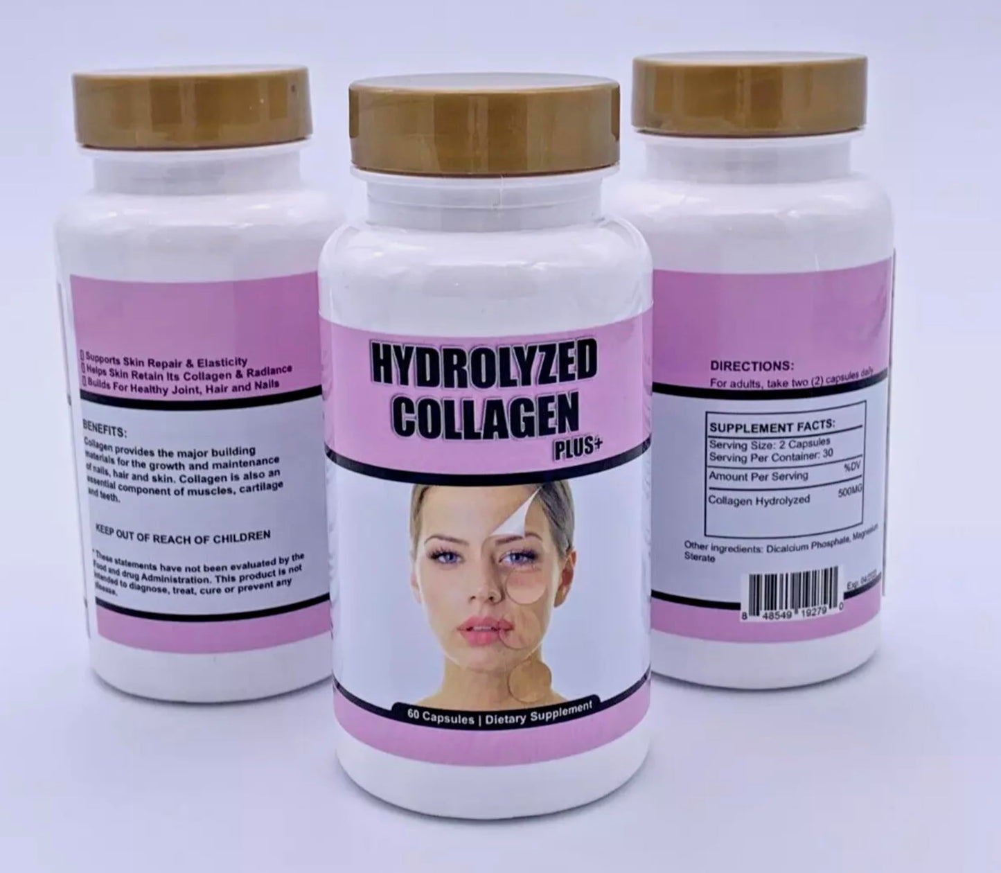 Generic Super Hydrolyzed Collagen Plus with Vitamin C and Biotin, Skin, Hair and Nails Supplement, Includes Antioxidants, Capsules, 60 Count