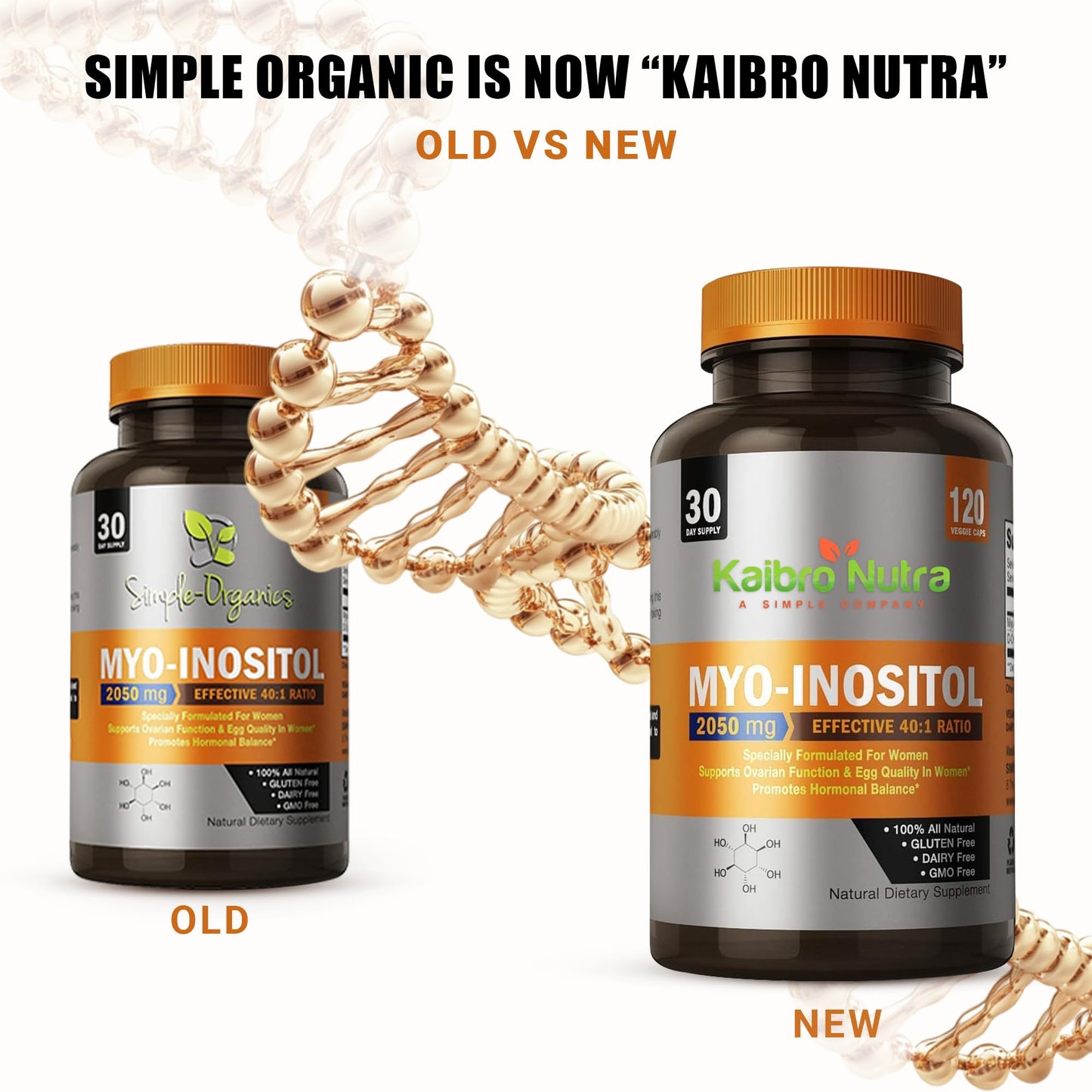 Kaibro Nutra Myo-Inositol & D-Chiro Inositol 40:1 Ratio Capsules 240 Count
