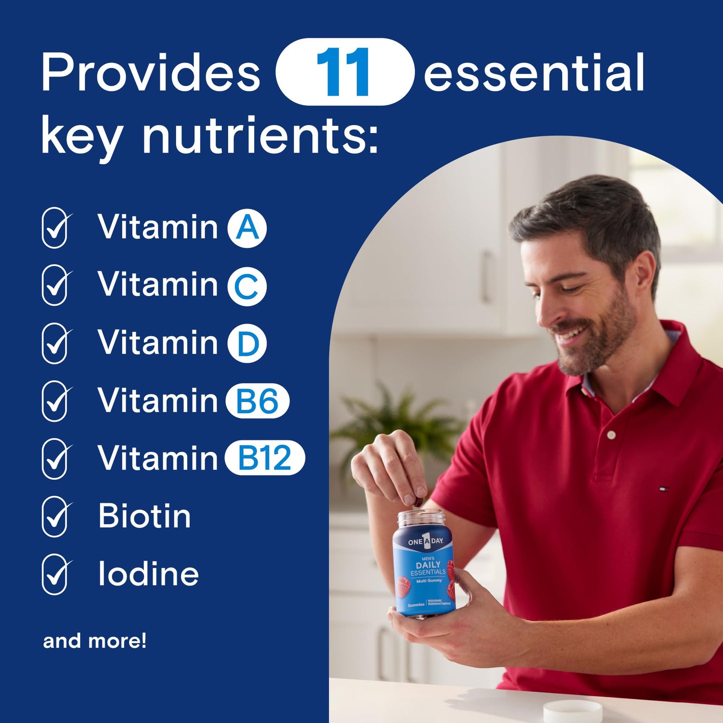 ONE A DAY Men's Daily Essentials Multivitamin Gummies, 120 Gummies