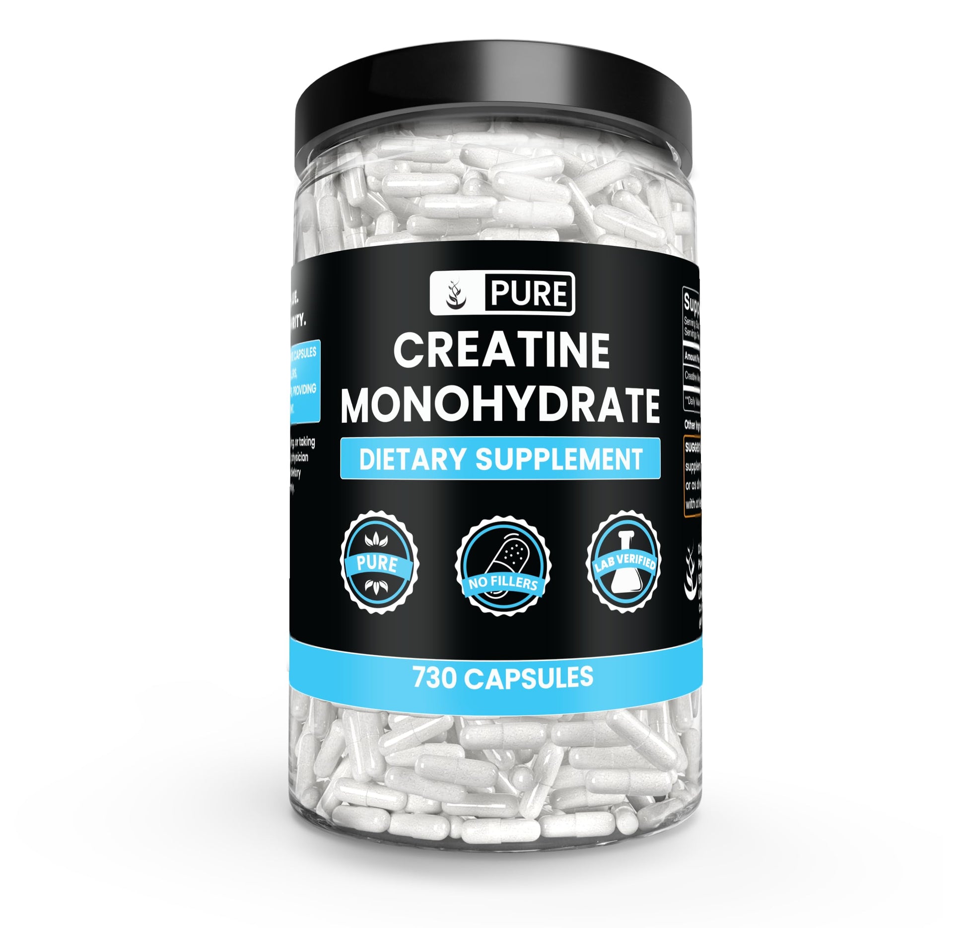 Pure Original Ingredients Creatine Monohydrate 730 Capsules