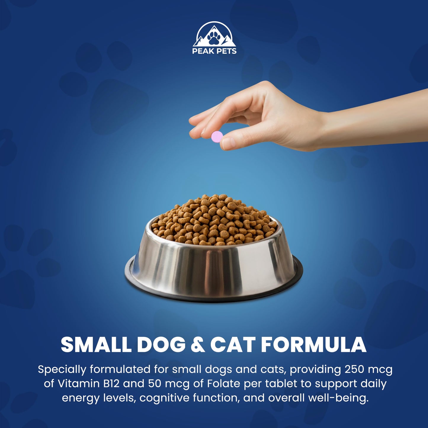 Peak Pets Vitamin B12 Supplement for Small Dogs & Cats Tablets, 120