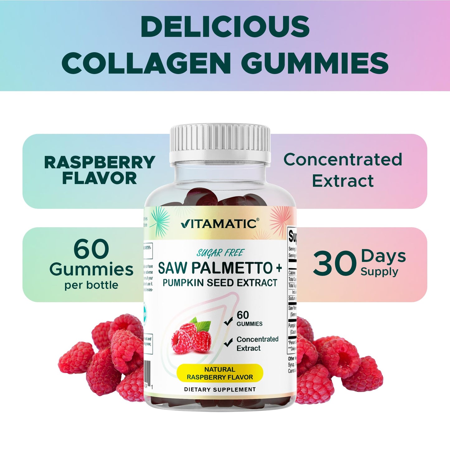 Vitamatic Saw Palmetto & Pumpkin Seed Gummies 60 Count
