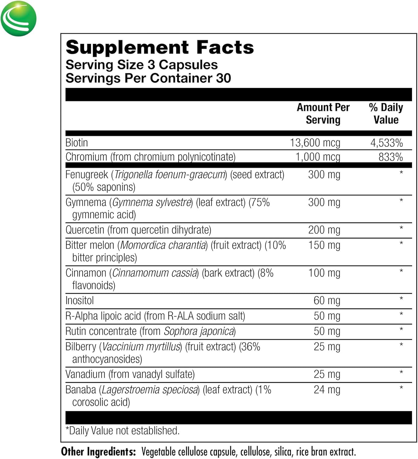 Nutra BioGenesis Diabetone Plus Metabolic Support Supplement with Cinnamon, Gymnema, Inositol & Bitter Melon, Herbal Balance Complex for Women & Men, 90 Capsules