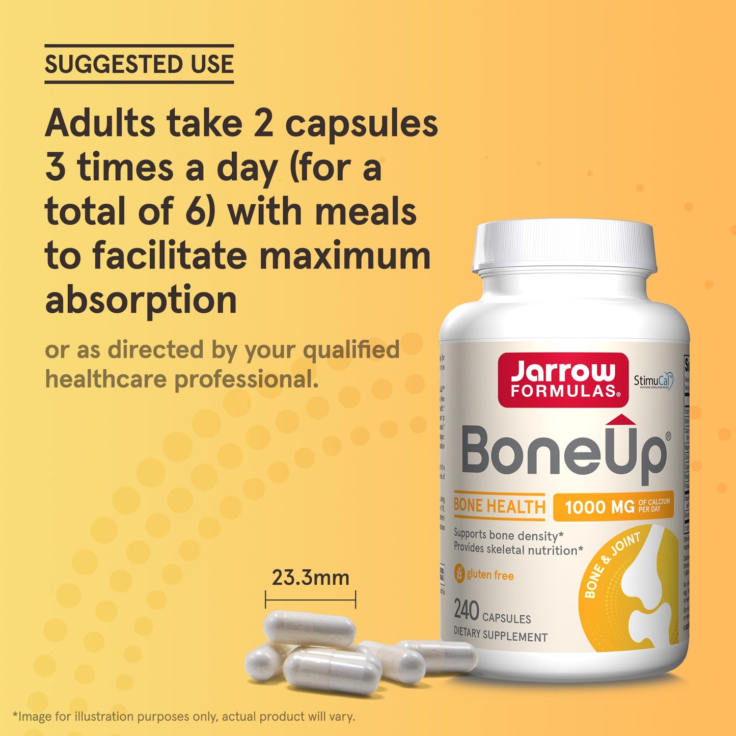 Jarrow Formulas BoneUp 1,000mg Calcium Per Day, 240 Capsules