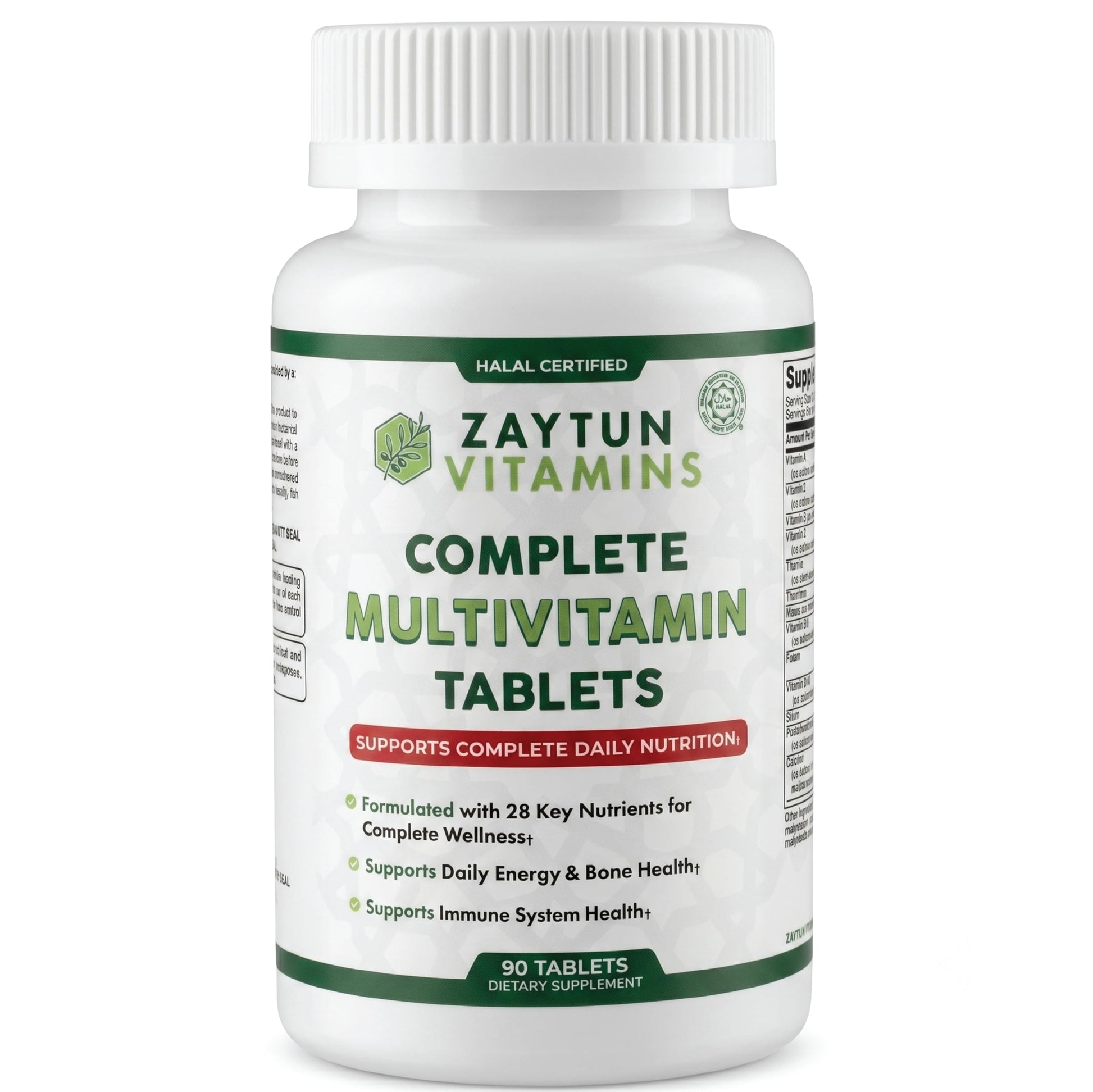 Zaytun Vitamins Halal Multivitamin Tablets, 90 Tablets