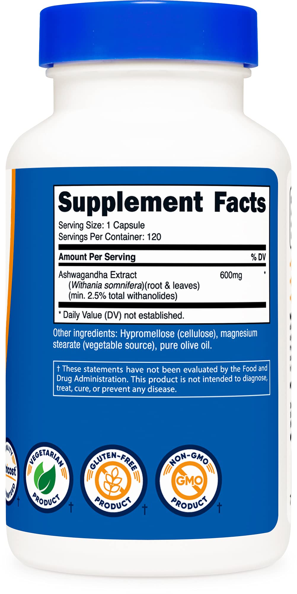 Nutricost Ashwagandha Herbal Supplement 600mg Capsules, 360 Capsules