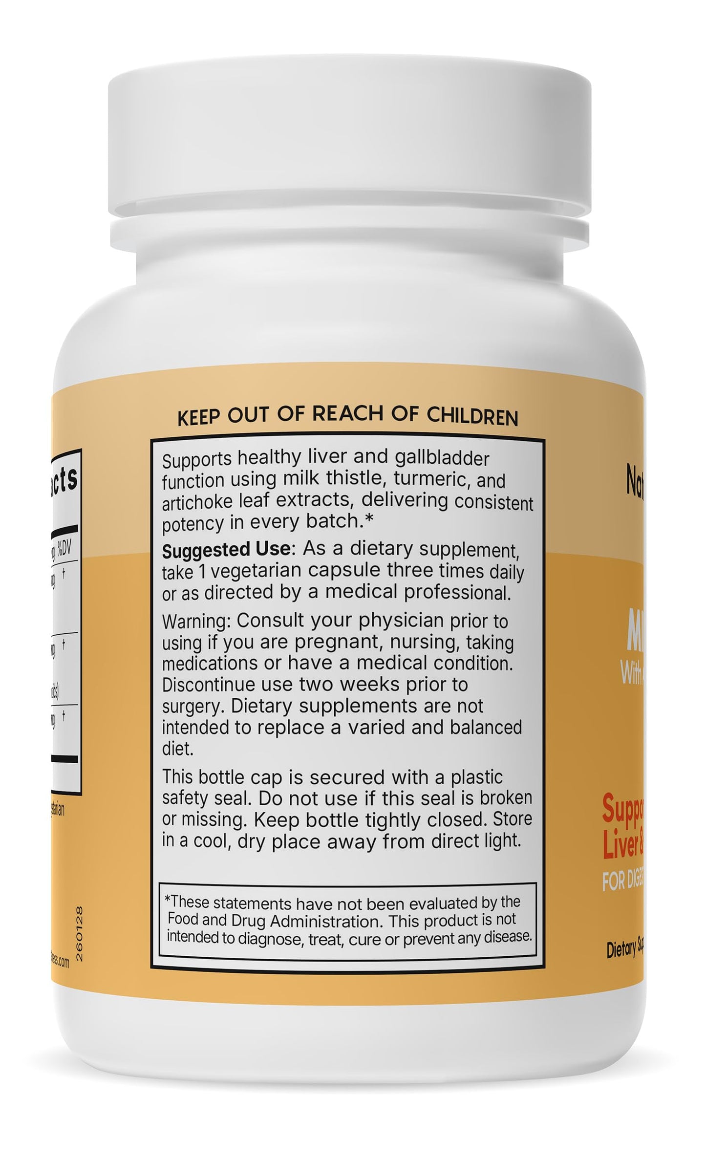Natural Wellness Milk Thistle with Artichoke & Turmeric Capsule, 90 Count