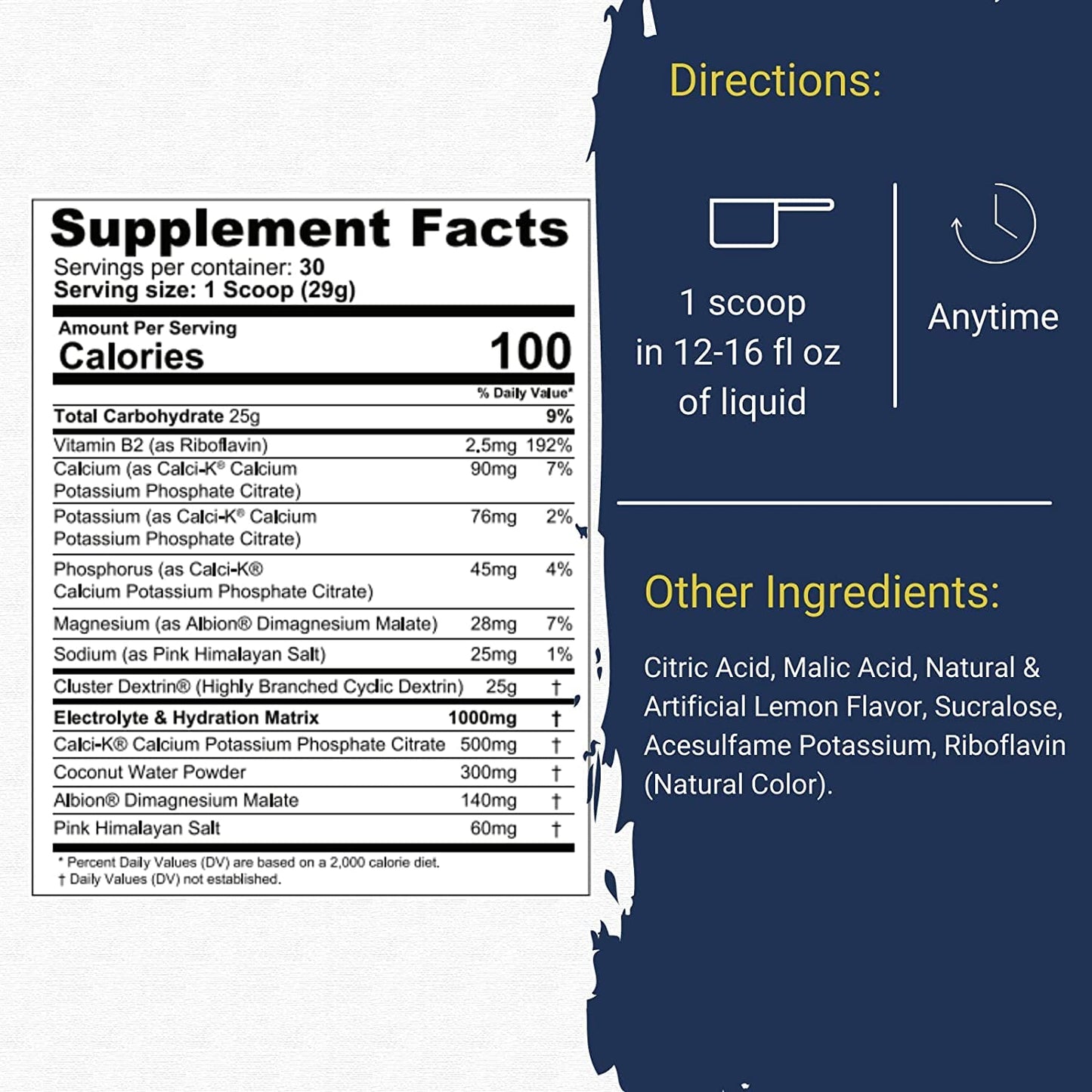 Gaspari Nutrition Glycofuse: Performance and Recovery Carbohydrate, 25g Cluster Dextrin and 1g Electrolyte and Hydration Matrix, Lemon Ice, Powder, 30 Servings