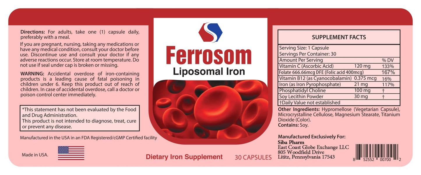 Ferrosom Liposomal Iron Capsules 30 Capsules