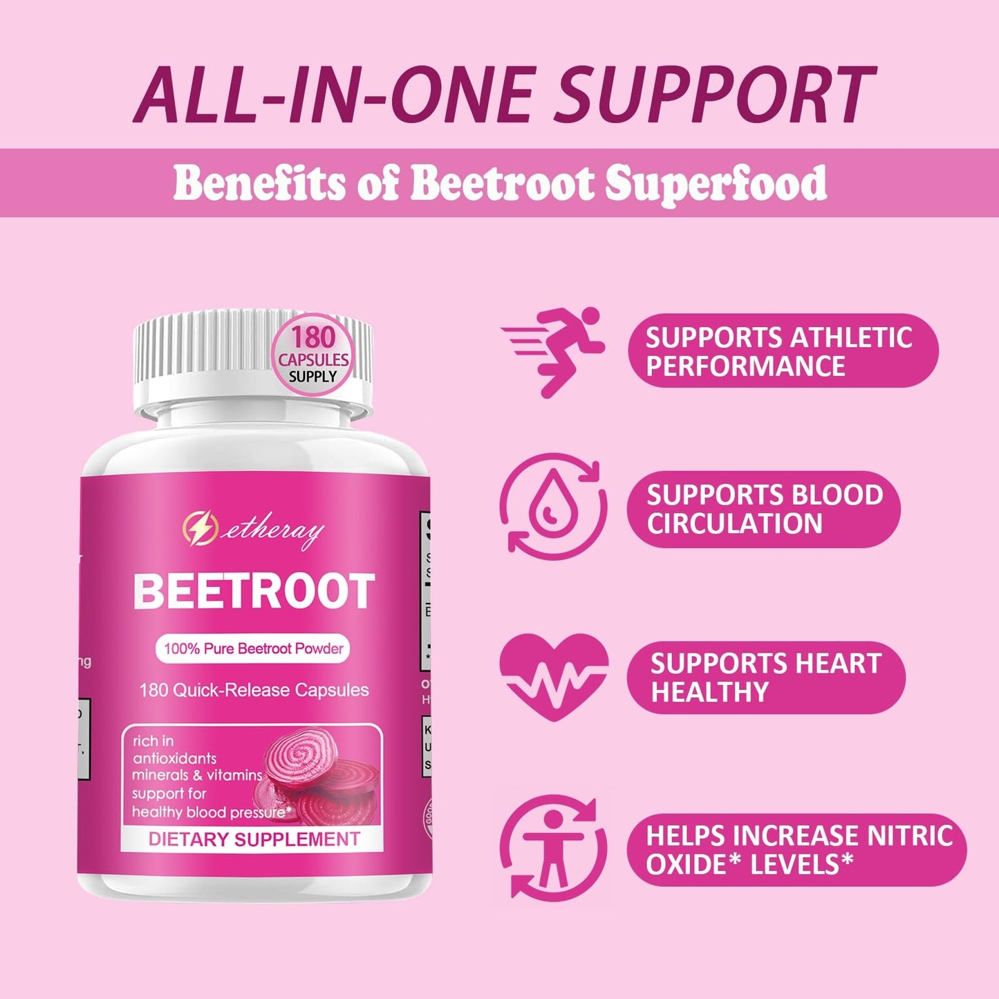 etheray Beet Root Capsules 180 Capsules