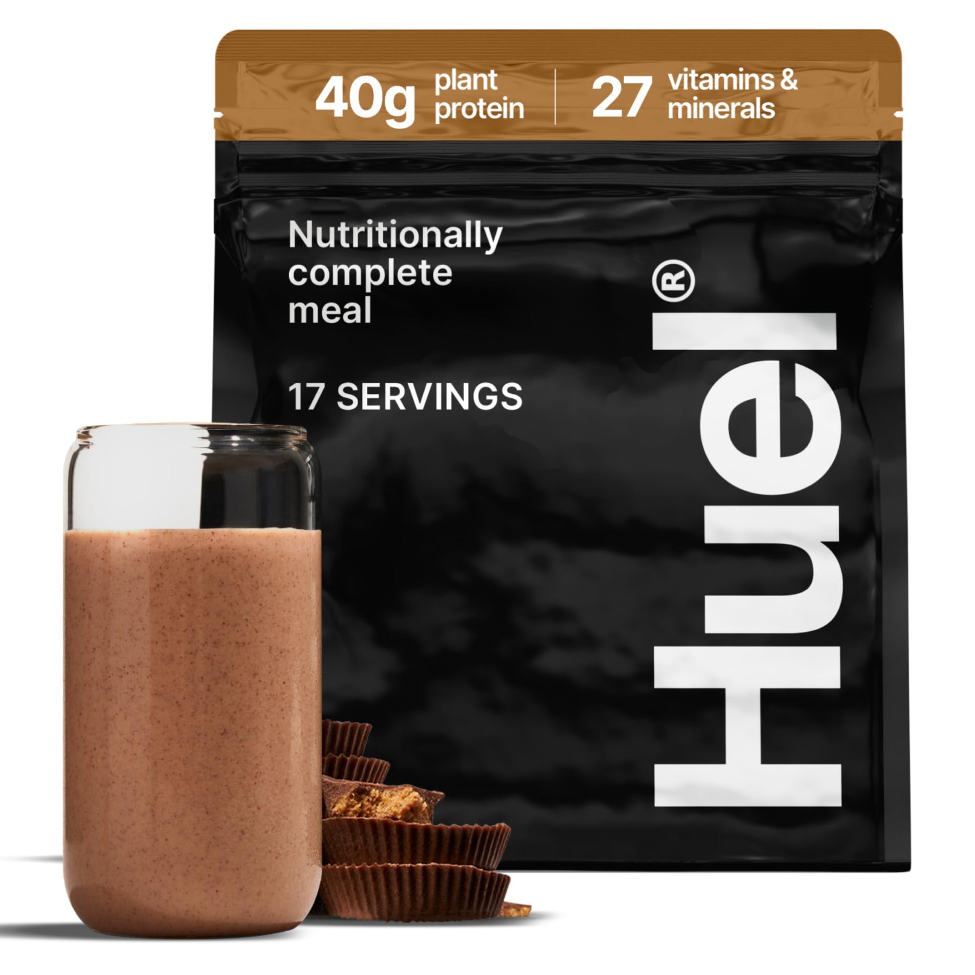 Huel Black Edition Chocolate Peanut Butter 40g Vegan Protein Powder, 54 Servings