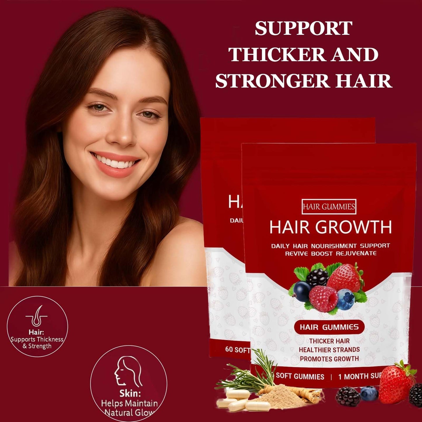 RCSCBC Lumin Hair Growth Gummies 2 Count