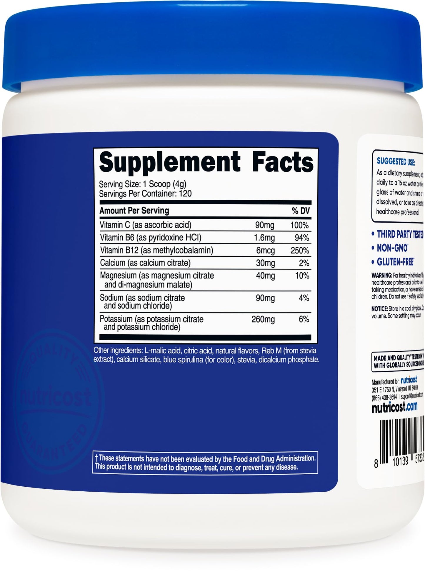 Nutricost Electrolytes Complex Powder (Blue Raspberry) 16.5