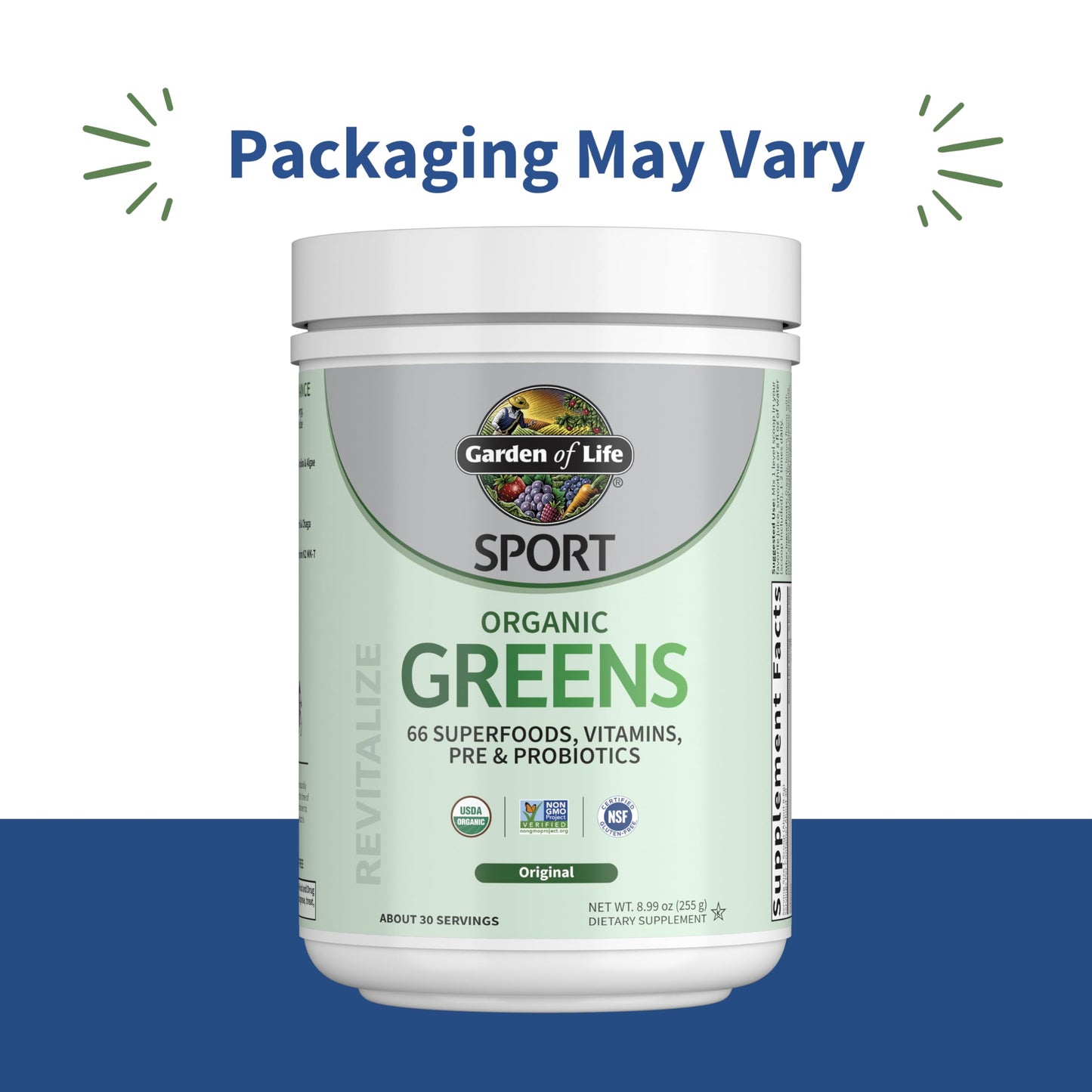 Garden of Life Greens and Superfoods Powder - Sport Nutrition, Unflavored Organic Blend with Spirulina, Fruits, Vitamins, Pre & Probiotics, Mushrooms, 30 Servings, 8.99 Ounce