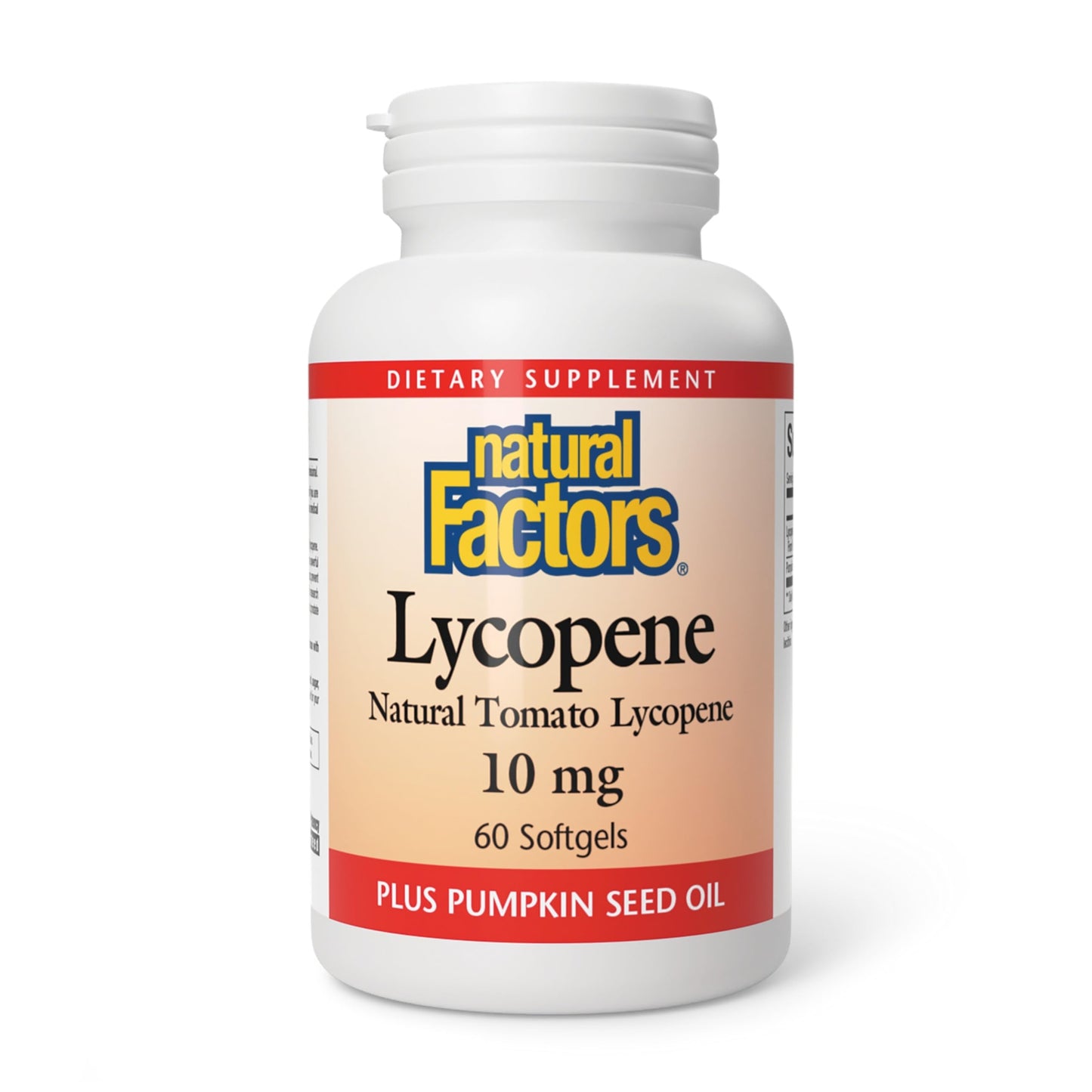 Natural Factors Lycopene 10 mg Softgels with Pumpkin Seed, Antioxidant Support to Help Reduce Free Radical Damage, 60 Count