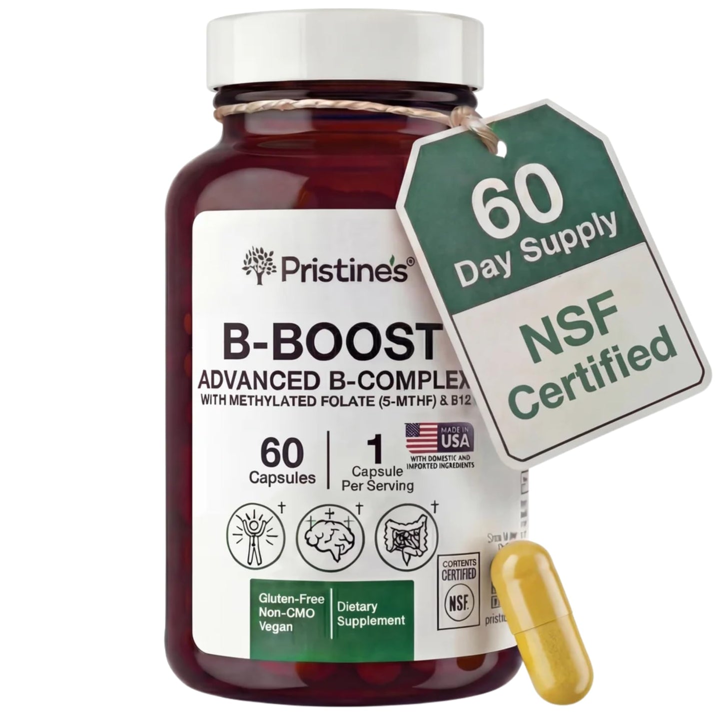 PRISTINE'S B-Boost Advanced Vitamin B Complex Capsules 60 Capsules
