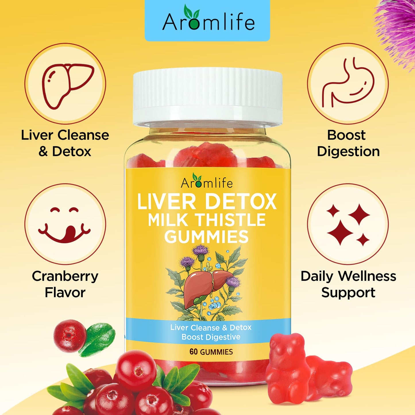 Aromlife Milk Thistle Gummies 60 Count