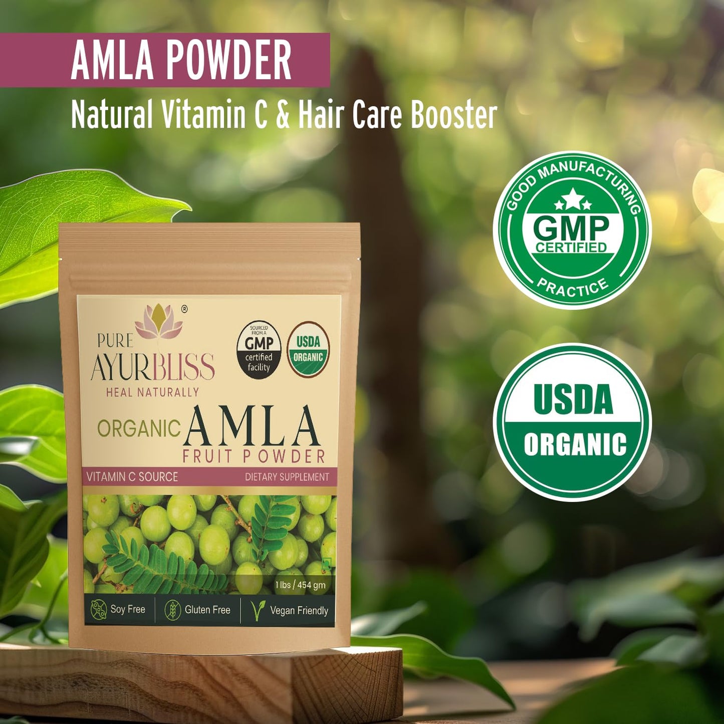 PureAyurbliss Amla Powder, 100% Organic, 16 oz