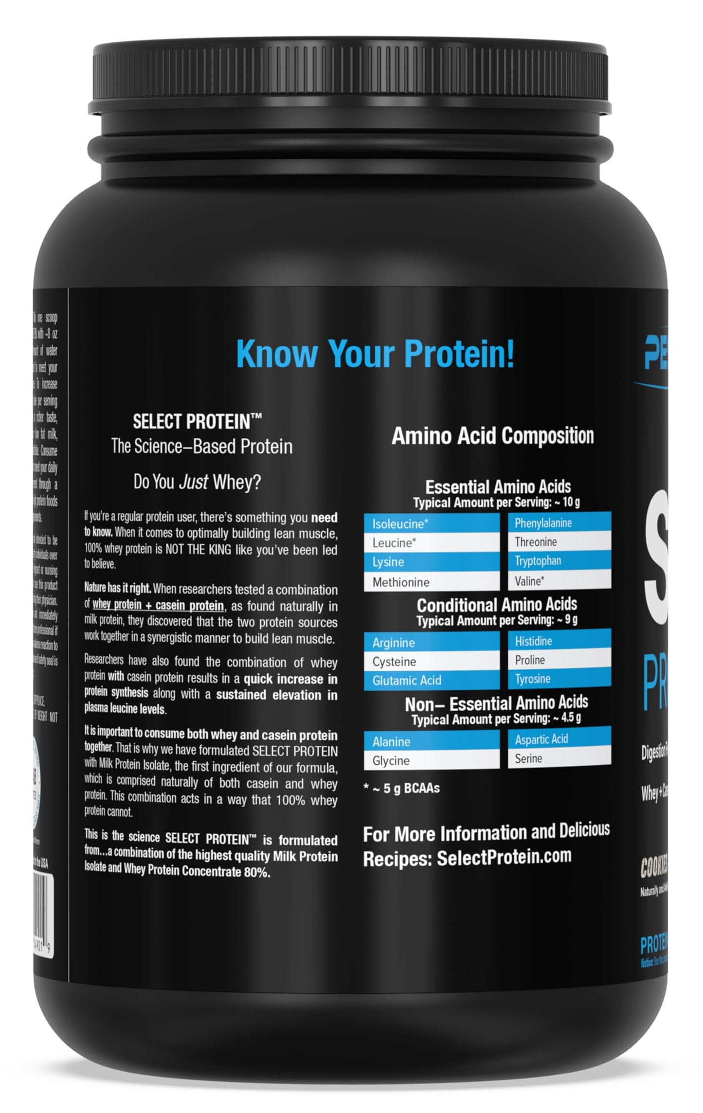 PEScience Select Protein Powder, Whey and Casein Blend Cookies and Cream, 32 Servings