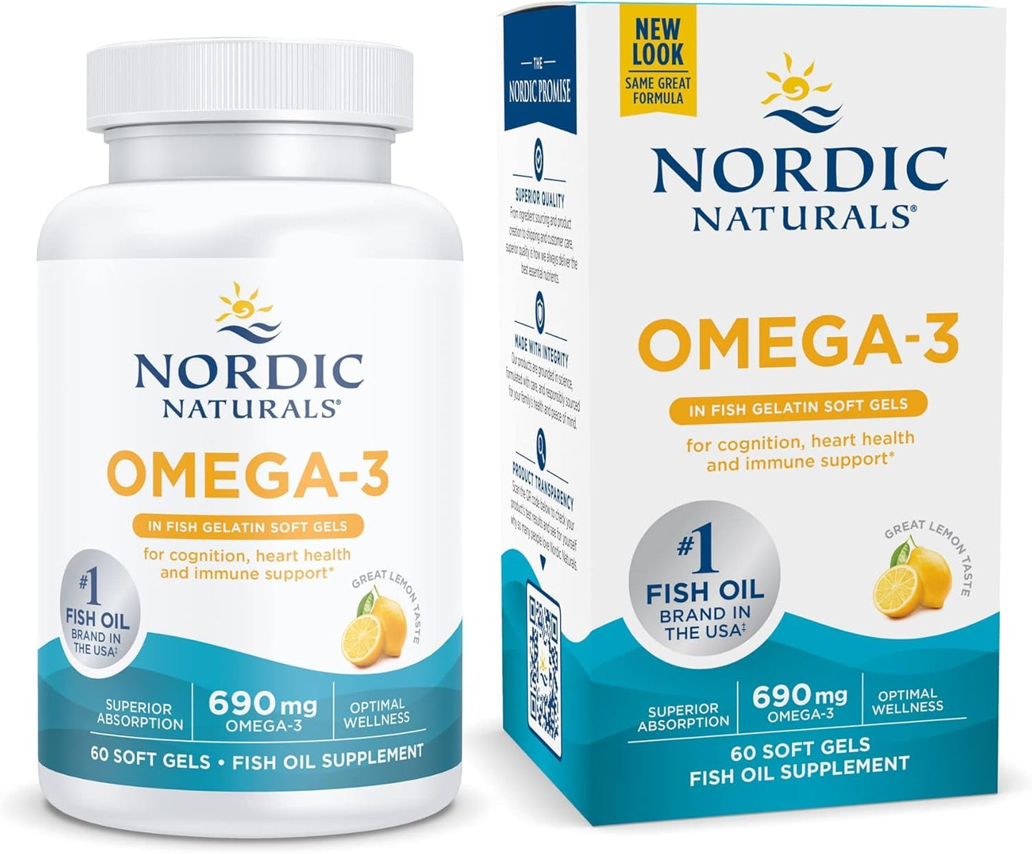 Nordic Naturals Omega-3 in Fish Gelatin Softgels 60 Count