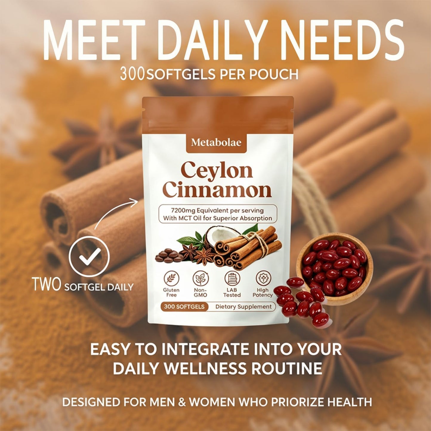 Beon Health Metabolae Ceylon Cinnamon Softgels 300