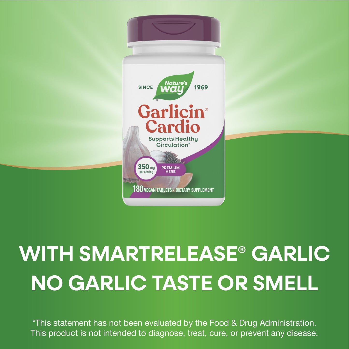 Nature's Way Garlicin Cardio Tablet, 180 Tablets