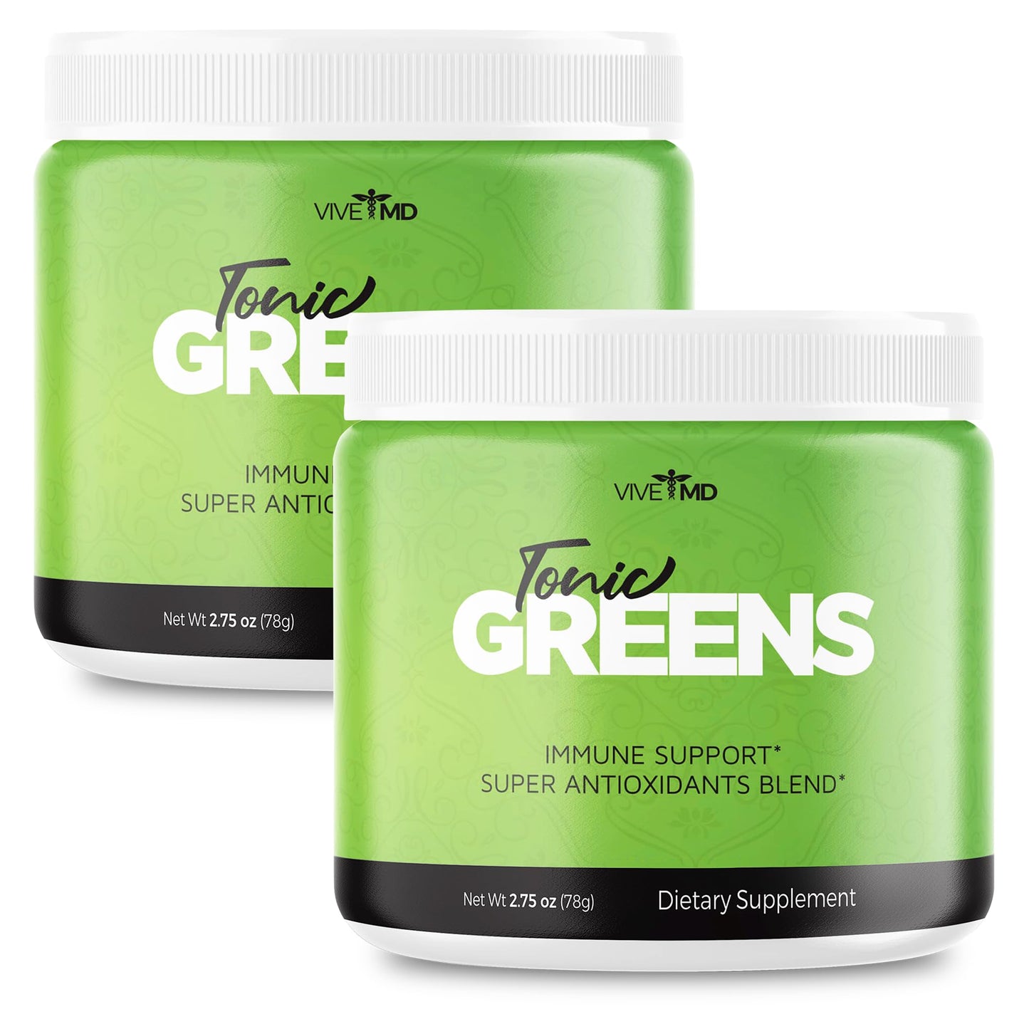 VIVE MD Tonic Greens Powder, 5.5 oz total (2 x 2.75 oz)