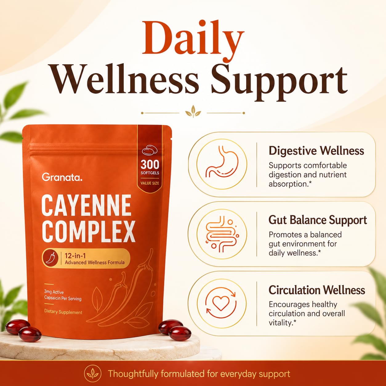 Dvloge Granata Cayenne Pepper Complex Softgels 300 Softgels