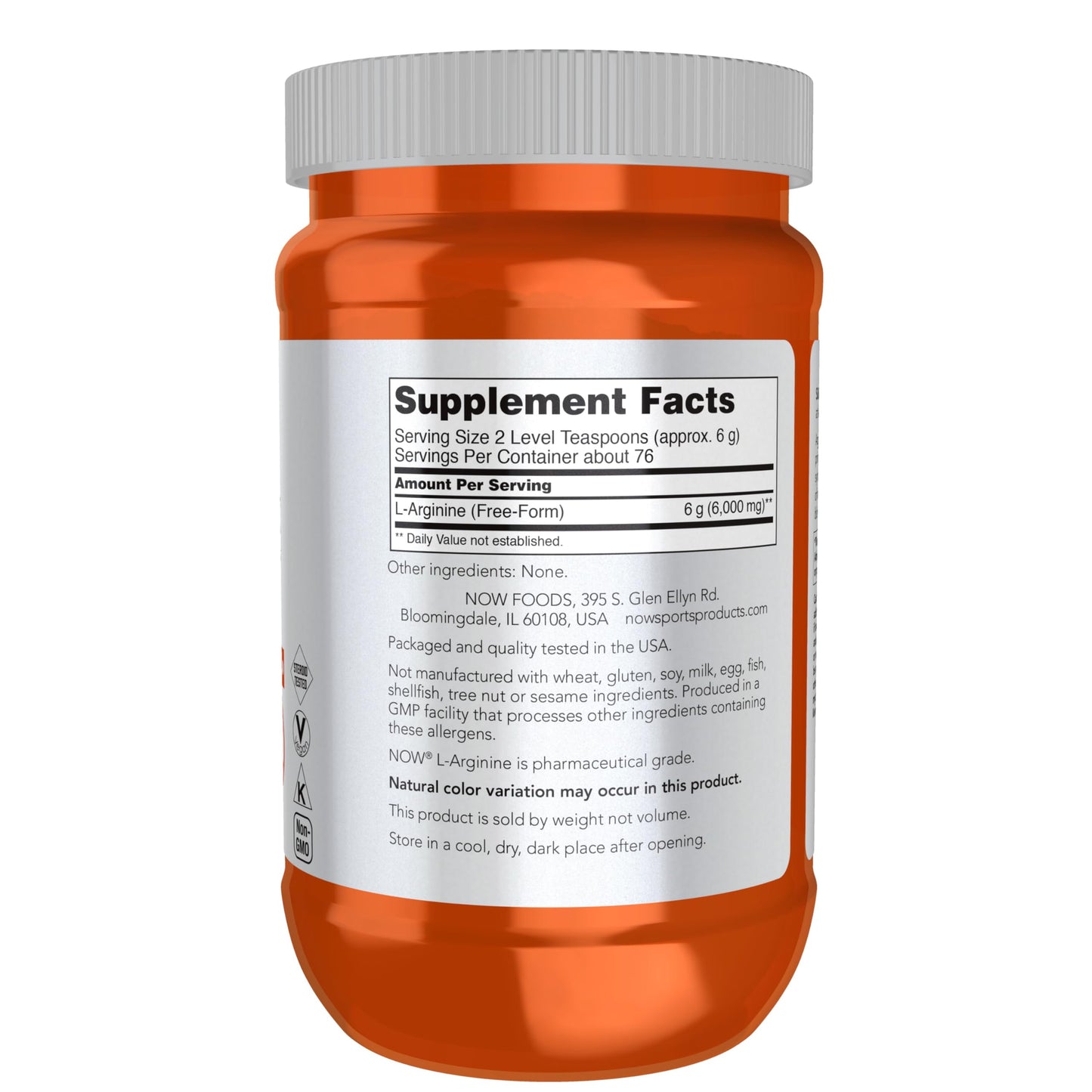 NOW Foods L-Arginine Powder, 16 oz