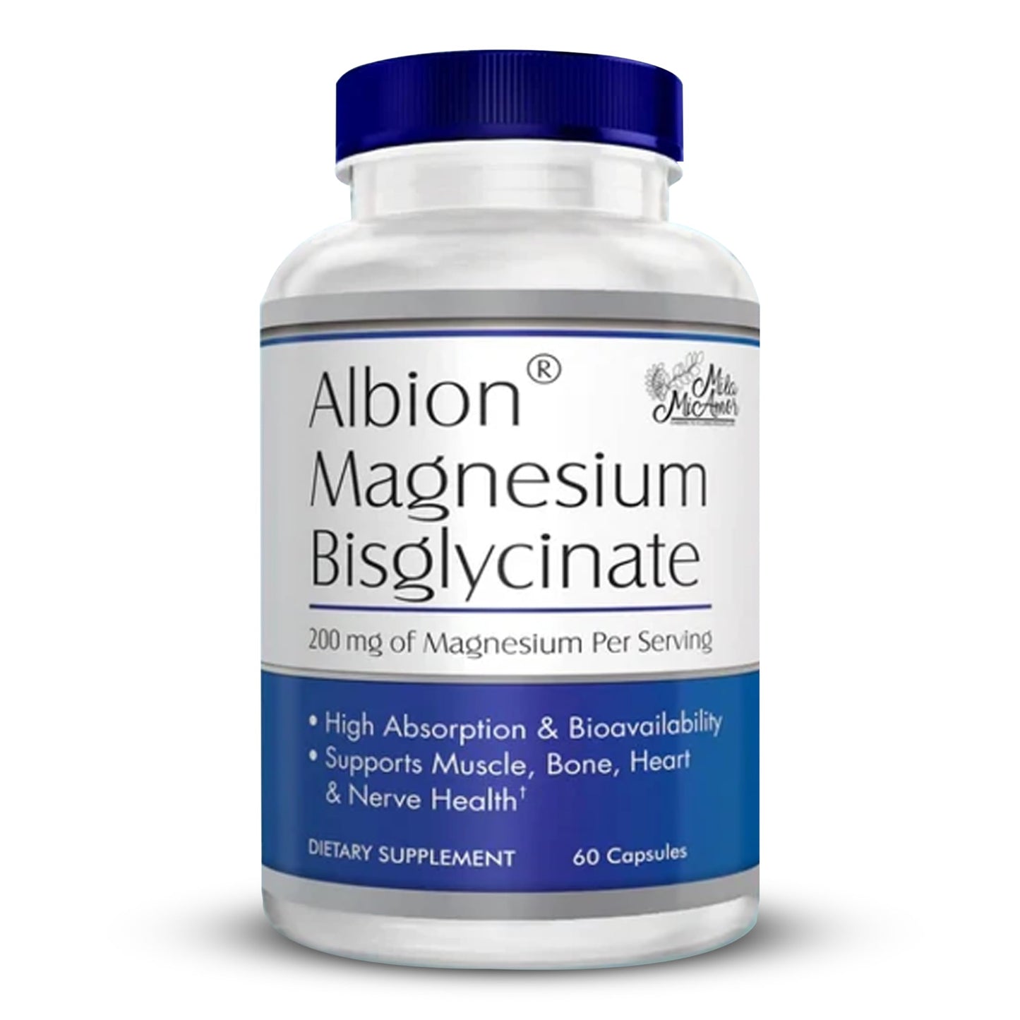 Mila Miamor Albion Magnesium Bisglycinate Capsules, 60 Capsules