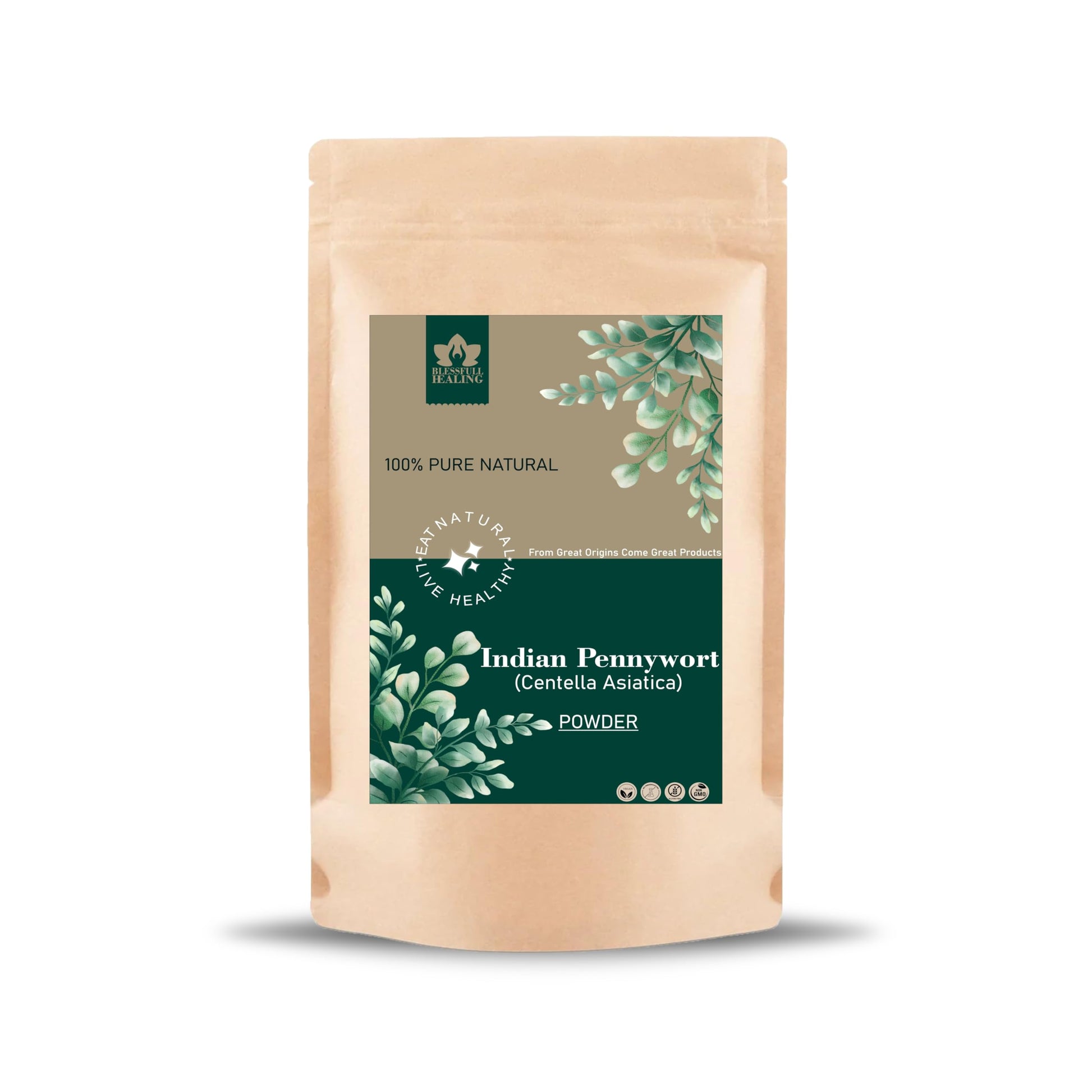 Blessfull Healing Indian Pennywort Powder 100 Gram, 1 Count