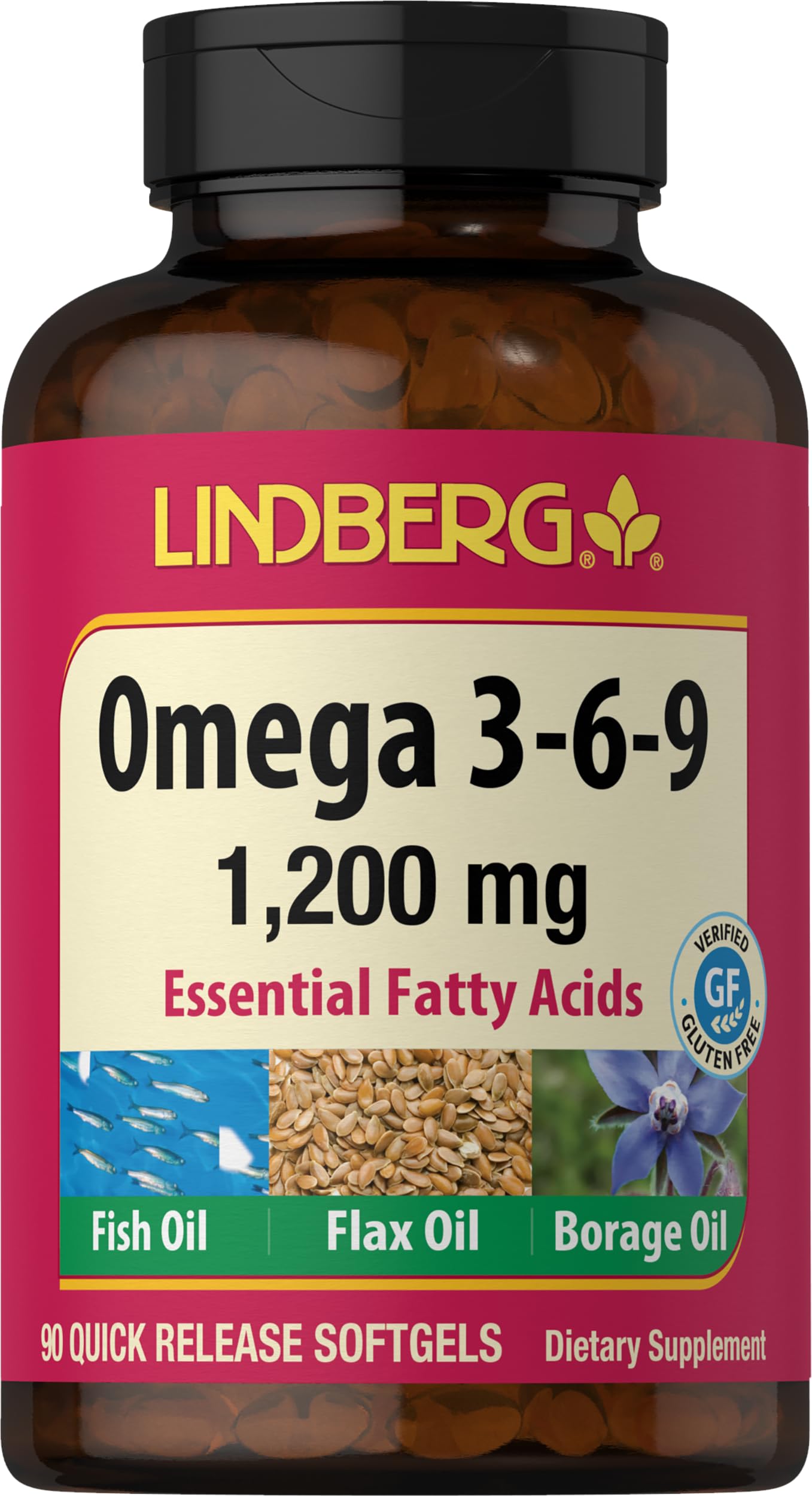 Lindberg Omega 3 6 9 Supplement Softgels 90 Count