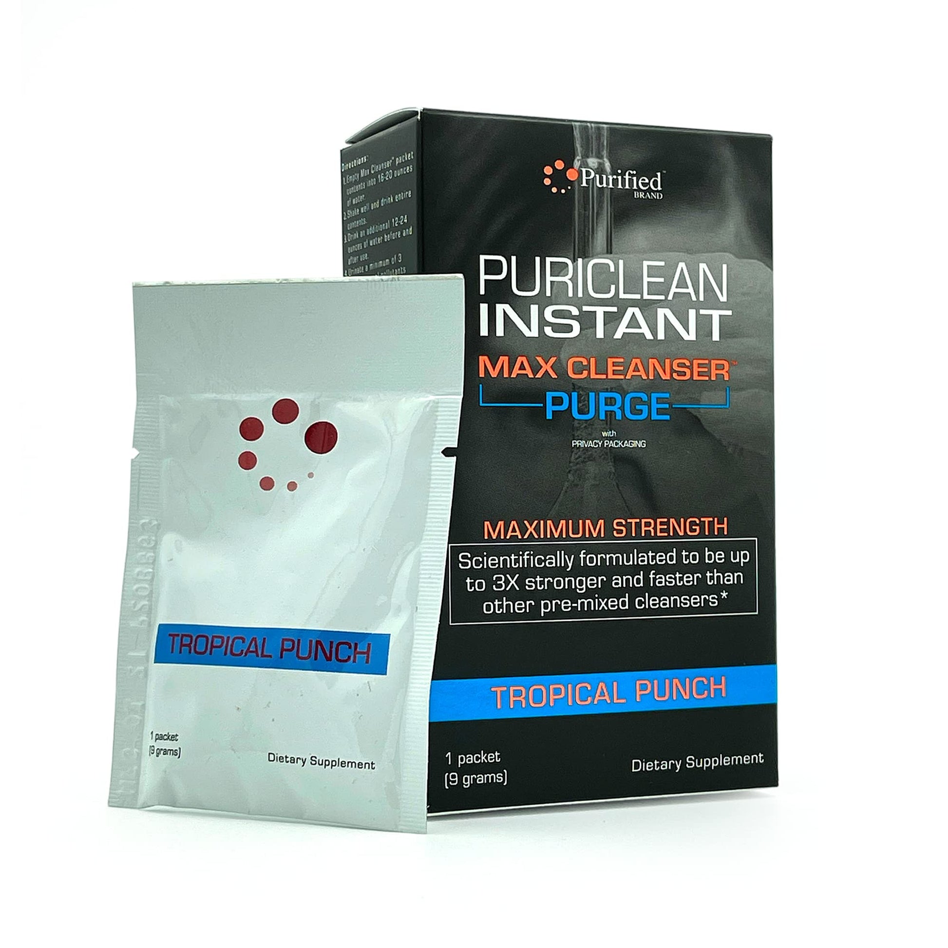 Wellgenix Puriclean Instant Max Cleanser Purge - Detox Cleansing Powder - Fruit Punch - 9 Grams