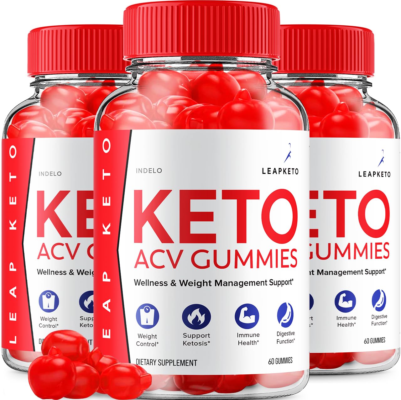 Indelo Leap Keto ACV Gummies, Advanced Formula for Weight Management with Apple Cider Vinegar, 180 Gummies