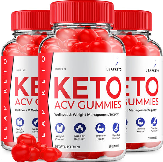Indelo Leap Keto ACV Gummies, Advanced Formula for Weight Management with Apple Cider Vinegar, 180 Gummies