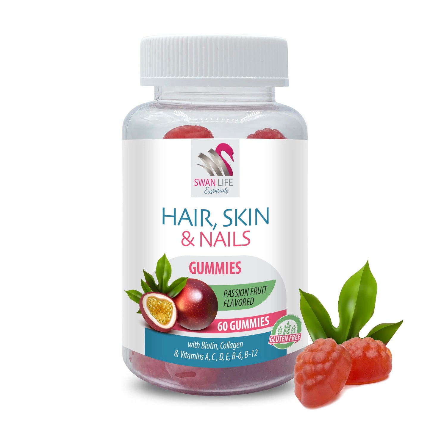 SWAN LIFE ESSENTIALS Biotin Vitamins for Hair, Skin & Nails Gummies 120 Gummies