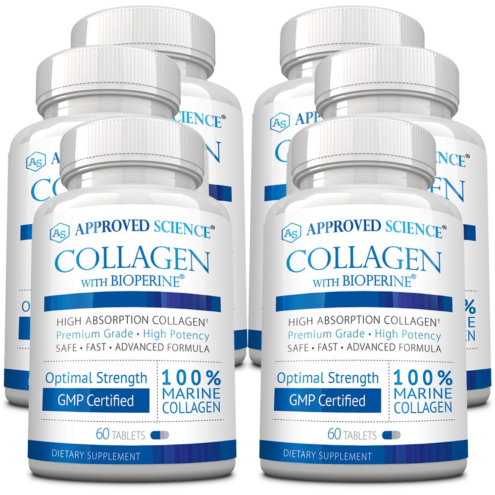 Approved Science Collagen Pills - Absorbable Marine Collagen Types I and III, 360 Tablets