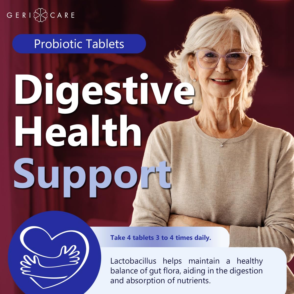 GeriCare Probiotic Lactobacillus Tablet 50 Count