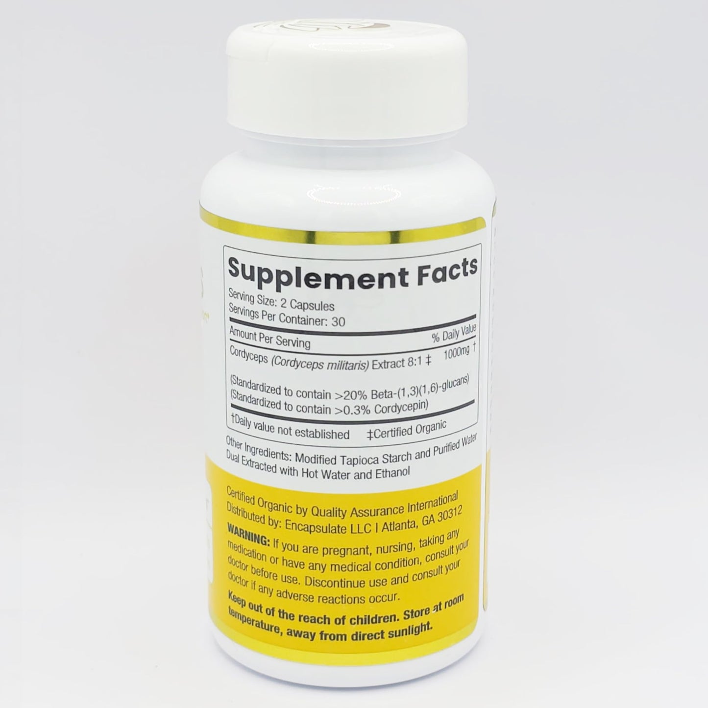 ENCAPSULATE Cordyceps 8:1 Extract Capsules, 60 Capsules