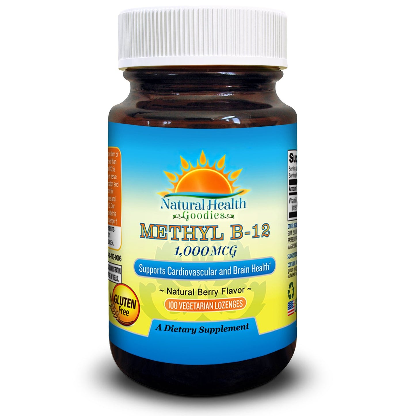 Natural Health Goodies Vitamin B12 Methylcobalamin 1000 mcg Vegan Tablet, 100 Count